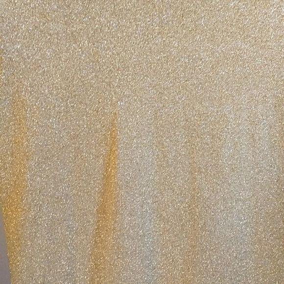 Talbots Silk Blend Pullover Knit Tan/Gold Heather Mock Neck Metallic Size M - Picture 7 of 12